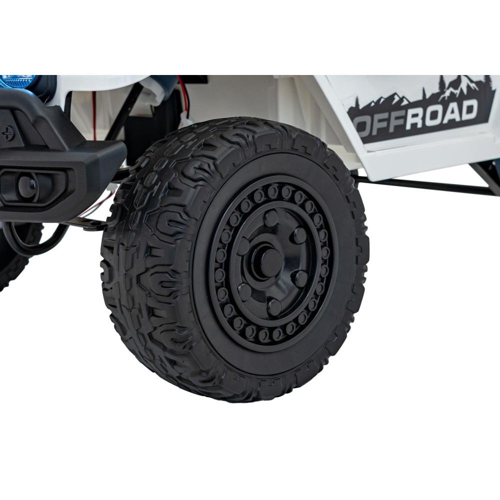 JOKO Elektrické autíčko Jeep Off-Road CLIMBER, penové kolesá, kožené sedadlo, biele