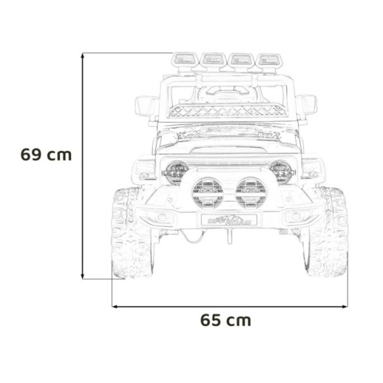 JOKO Elektrické autíčko Jeep Off-Road CLIMBER, penové kolesá, kožené sedadlo, biele