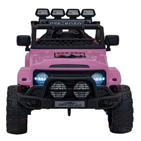 JOKO Elektrické autíčko Jeep Off-Road CLIMBER, penové kolesá, kožené sedadlo, ružové