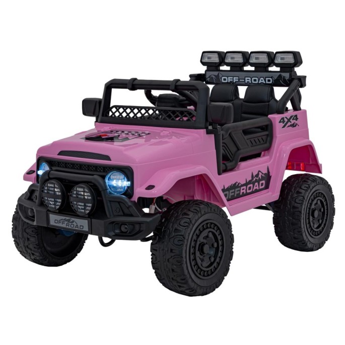 JOKO Elektrické autíčko Jeep Off-Road CLIMBER, penové kolesá, kožené sedadlo, ružové