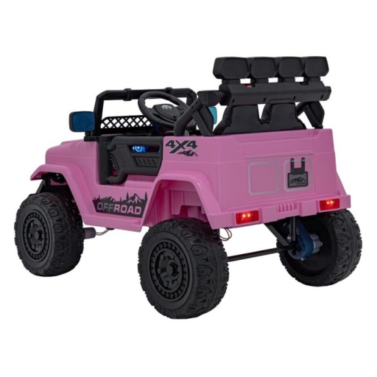 JOKO Elektrické autíčko Jeep Off-Road CLIMBER, penové kolesá, kožené sedadlo, ružové