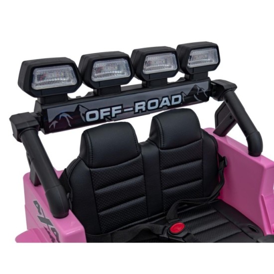 JOKO Elektrické autíčko Jeep Off-Road CLIMBER, penové kolesá, kožené sedadlo, ružové