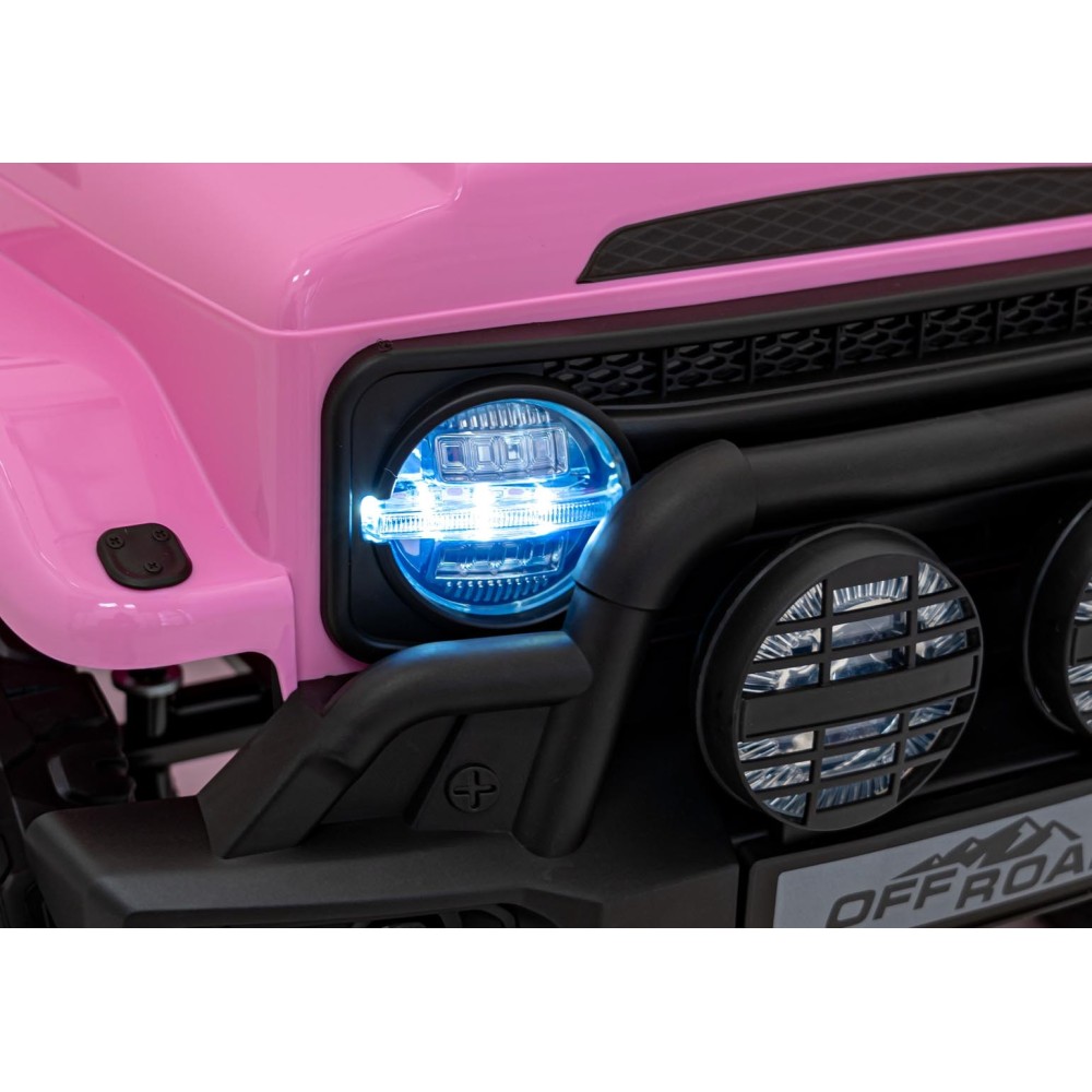JOKO Elektrické autíčko Jeep Off-Road CLIMBER, penové kolesá, kožené sedadlo, ružové