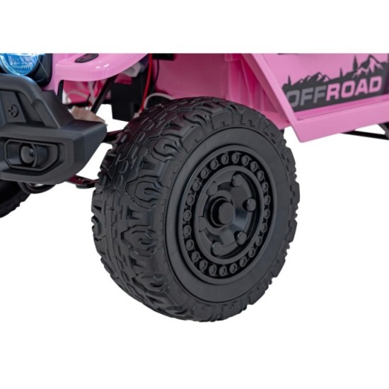 JOKO Elektrické autíčko Jeep Off-Road CLIMBER, penové kolesá, kožené sedadlo, ružové