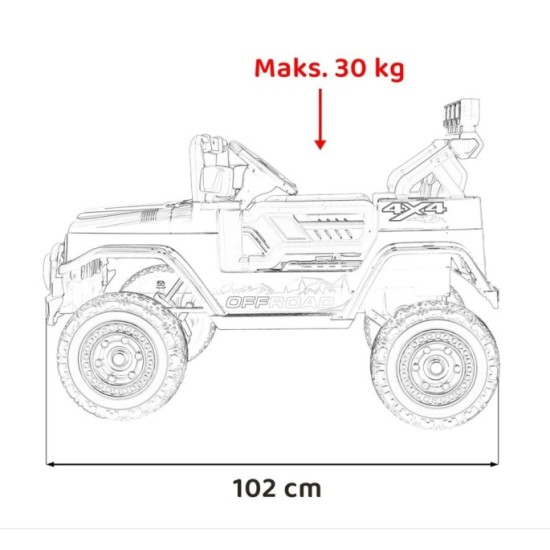 JOKO Elektrické autíčko Jeep Off-Road CLIMBER, penové kolesá, kožené sedadlo, ružové