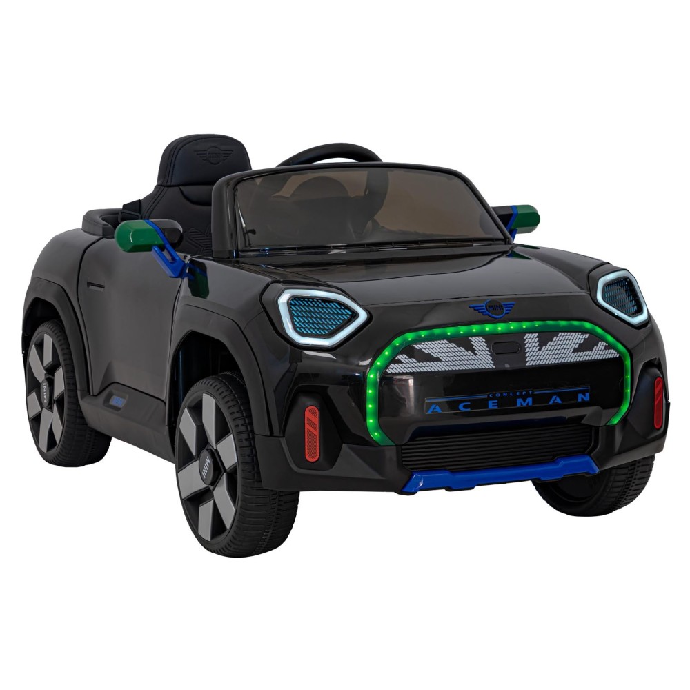 JOKO Elektrické Autíčko Mini Concept Aceman, penové kolesá, kožené sedadlo, čierne