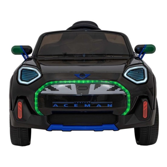 JOKO Elektrické Autíčko Mini Concept Aceman, penové kolesá, kožené sedadlo, čierne