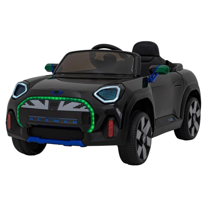 JOKO Elektrické Autíčko Mini Concept Aceman, penové kolesá, kožené sedadlo, čierne