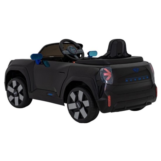 JOKO Elektrické Autíčko Mini Concept Aceman, penové kolesá, kožené sedadlo, čierne