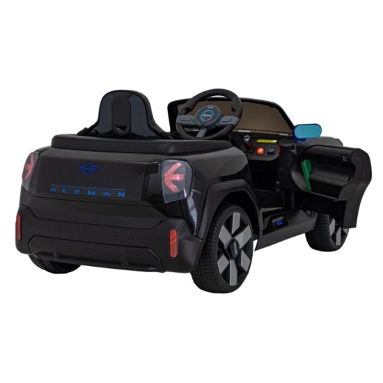 JOKO Elektrické Autíčko Mini Concept Aceman, penové kolesá, kožené sedadlo, čierne