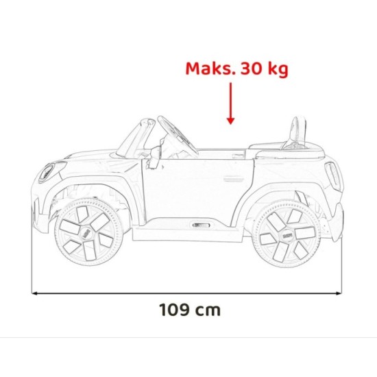 JOKO Elektrické Autíčko Mini Concept Aceman, penové kolesá, kožené sedadlo, čierne