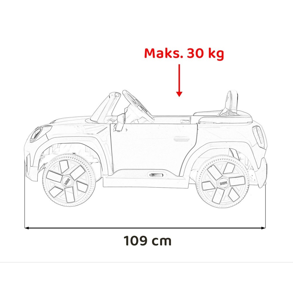 JOKO Elektrické Autíčko Mini Concept Aceman, penové kolesá, kožené sedadlo, čierne