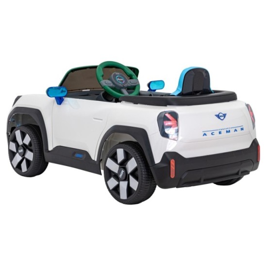 JOKO Elektrické Autíčko Mini Concept Aceman, penové kolesá, kožené sedadlo, biele