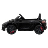 JOKO Elektrické autíčko Porsche 718, Kožené sedadlo, penové kolesá, FM rádio, čierne