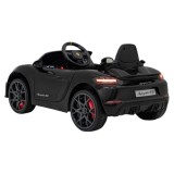 JOKO Elektrické autíčko Porsche 718, Kožené sedadlo, penové kolesá, FM rádio, čierne