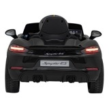 JOKO Elektrické autíčko Porsche 718, Kožené sedadlo, penové kolesá, FM rádio, čierne