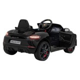 JOKO Elektrické autíčko Porsche 718, Kožené sedadlo, penové kolesá, FM rádio, čierne