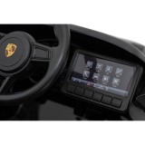 JOKO Elektrické autíčko Porsche 718, Kožené sedadlo, penové kolesá, FM rádio, čierne