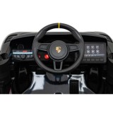 JOKO Elektrické autíčko Porsche 718, Kožené sedadlo, penové kolesá, FM rádio, čierne