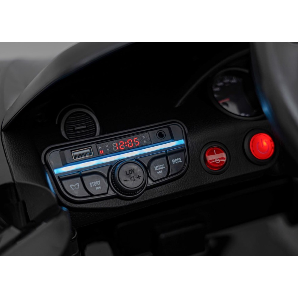 JOKO Elektrické autíčko Porsche 718, Kožené sedadlo, penové kolesá, FM rádio, čierne