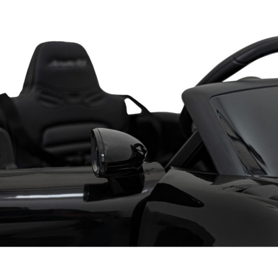 JOKO Elektrické autíčko Porsche 718, Kožené sedadlo, penové kolesá, FM rádio, čierne