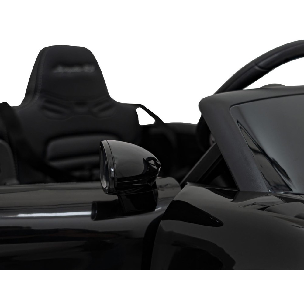JOKO Elektrické autíčko Porsche 718, Kožené sedadlo, penové kolesá, FM rádio, čierne