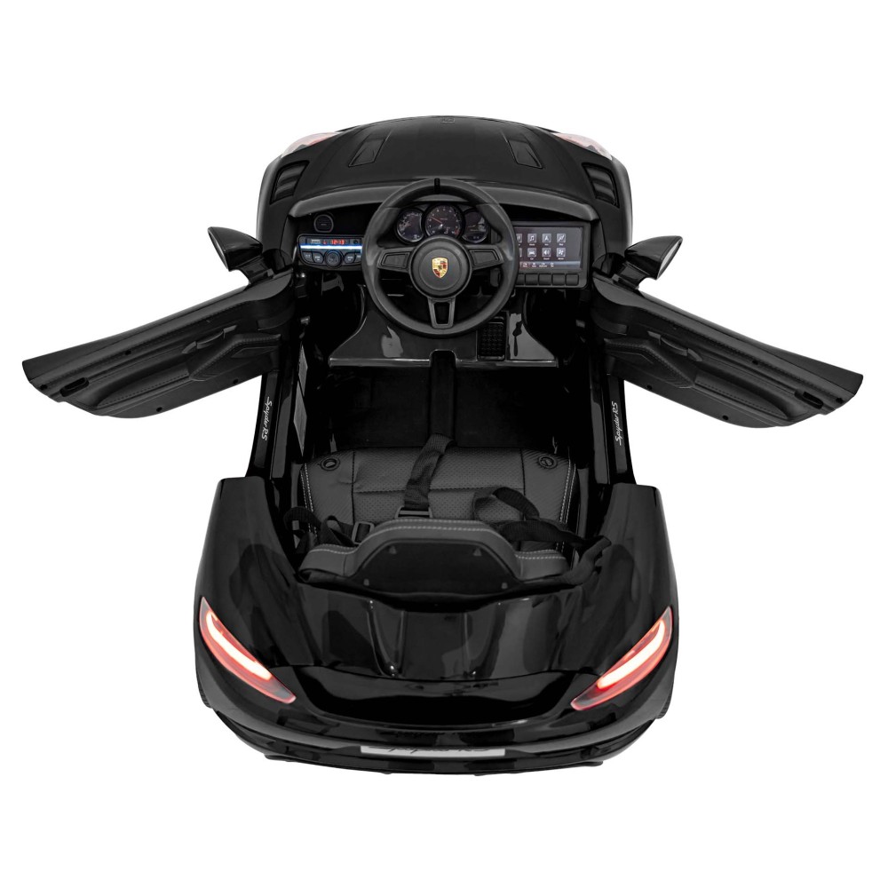 JOKO Elektrické autíčko Porsche 718, Kožené sedadlo, penové kolesá, FM rádio, čierne