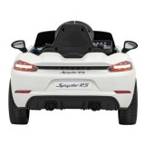 JOKO Elektrické autíčko Porsche Spyder RS 718, Kožené sedadlo, penové kolesá, FM rádio, biele