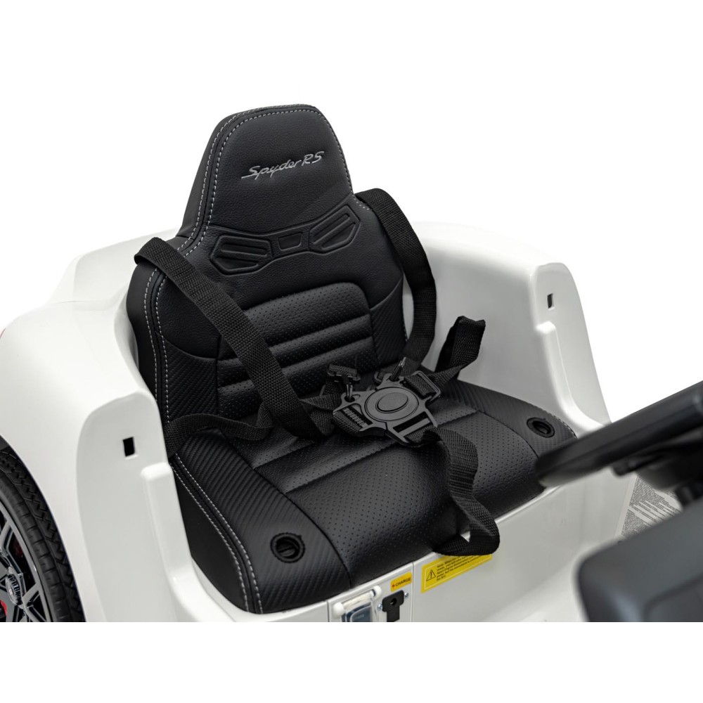 JOKO Elektrické autíčko Porsche Spyder RS 718, Kožené sedadlo, penové kolesá, FM rádio, biele