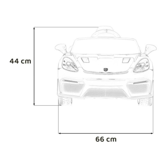 JOKO Elektrické autíčko Porsche Spyder RS 718, Kožené sedadlo, penové kolesá, FM rádio, biele