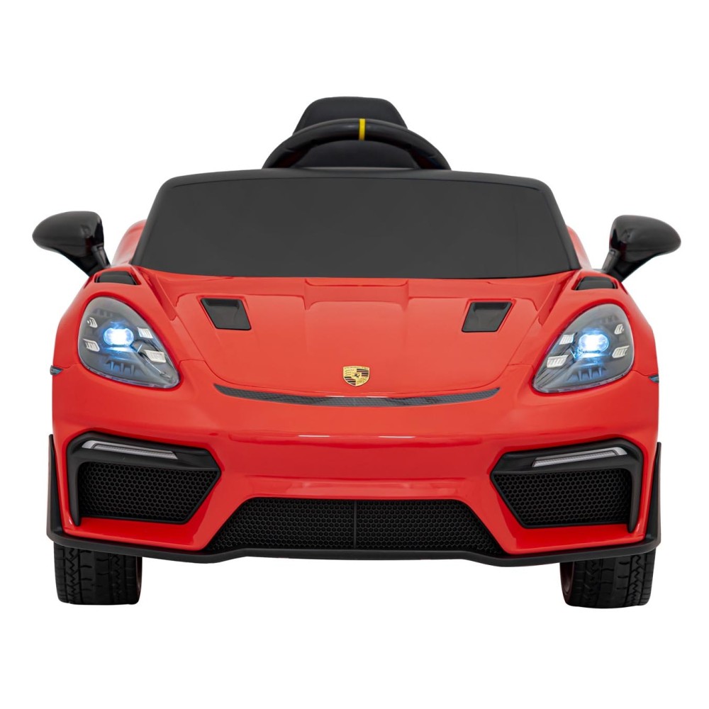 JOKO Elektrické autíčko Porsche Spyder RS 718, Kožené sedadlo, penové kolesá, FM rádio, červené