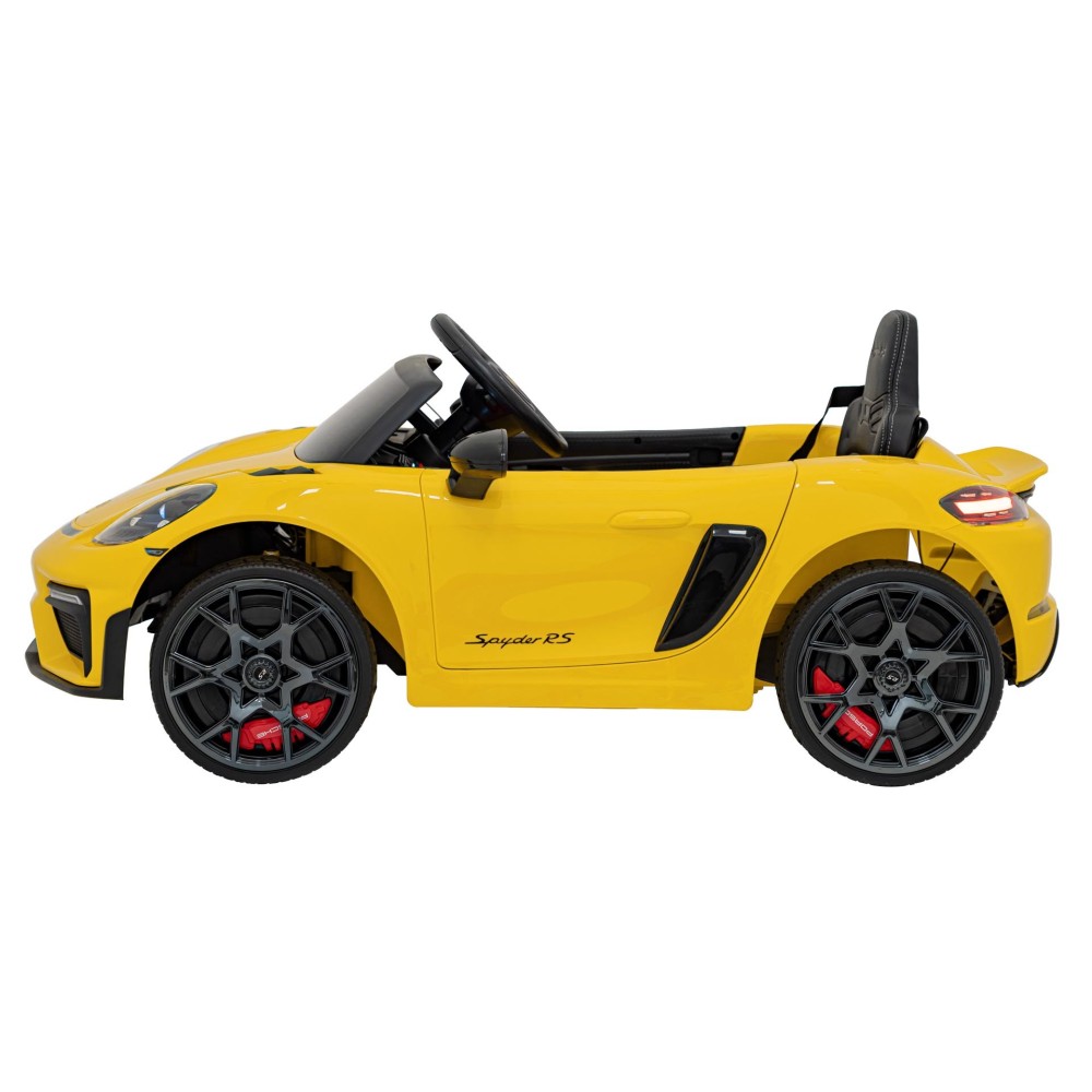 JOKO Elektrické autíčko Porsche 718, Kožené sedadlo, penové kolesá, FM rádio, žlté