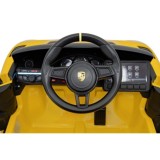 JOKO Elektrické autíčko Porsche 718, Kožené sedadlo, penové kolesá, FM rádio, žlté