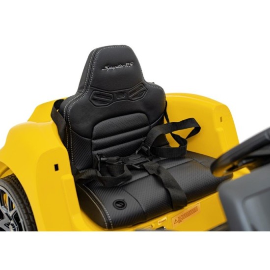 JOKO Elektrické autíčko Porsche 718, Kožené sedadlo, penové kolesá, FM rádio, žlté