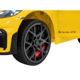 JOKO Elektrické autíčko Porsche 718, Kožené sedadlo, penové kolesá, FM rádio, žlté