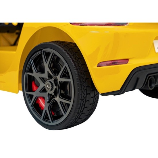 JOKO Elektrické autíčko Porsche 718, Kožené sedadlo, penové kolesá, FM rádio, žlté