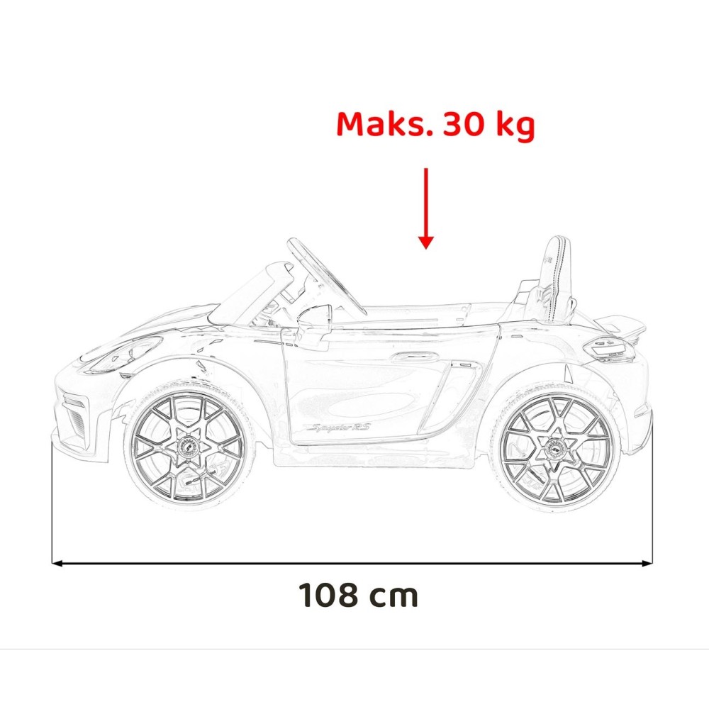 JOKO Elektrické autíčko Porsche 718, Kožené sedadlo, penové kolesá, FM rádio, žlté