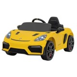 JOKO Elektrické autíčko Porsche 718, Kožené sedadlo, penové kolesá, FM rádio, žlté