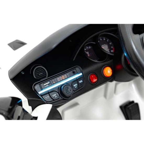 JOKO Elektrické autíčko Porsche Spyder RS 718, Kožené sedadlo, penové kolesá, FM rádio, Lakované, biele