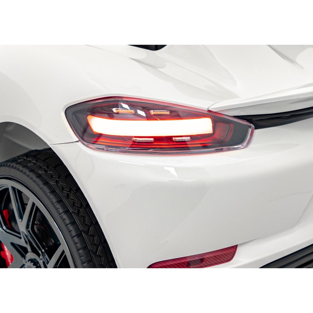 JOKO Elektrické autíčko Porsche Spyder RS 718, Kožené sedadlo, penové kolesá, FM rádio, Lakované, biele