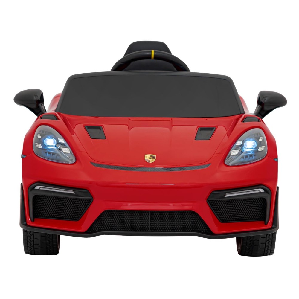 JOKO Elektrické autíčko Porsche Spyder RS 718, Kožené sedadlo, penové kolesá, FM rádio, Lakované, červené