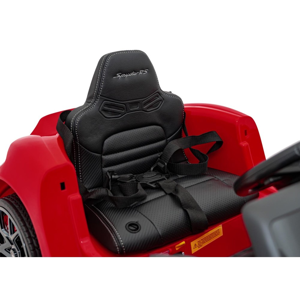 JOKO Elektrické autíčko Porsche Spyder RS 718, Kožené sedadlo, penové kolesá, FM rádio, Lakované, červené