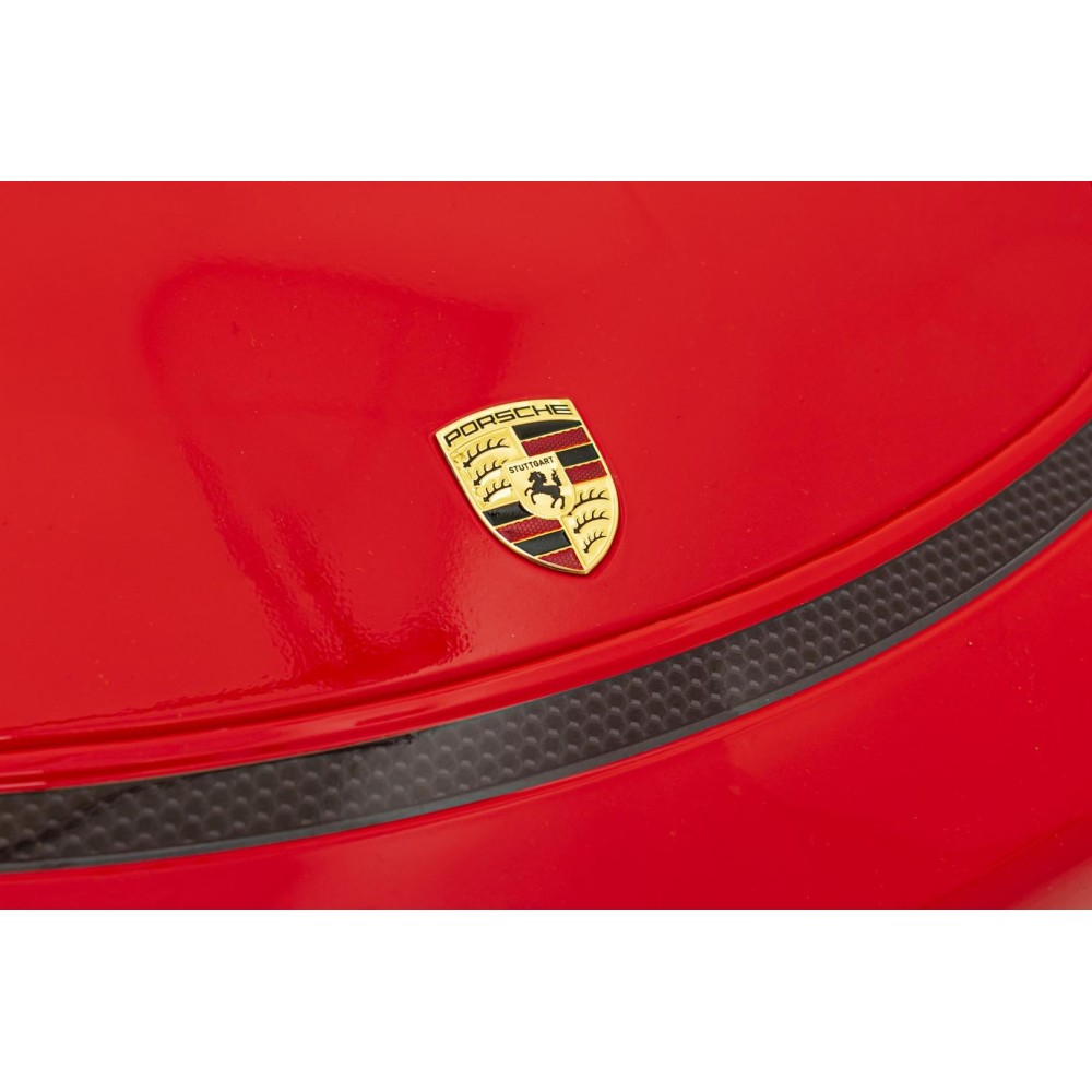 JOKO Elektrické autíčko Porsche Spyder RS 718, Kožené sedadlo, penové kolesá, FM rádio, Lakované, červené