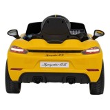 JOKO Elektrické autíčko Porsche 718, Kožené sedadlo, penové kolesá, FM rádio, Lakované, žlté