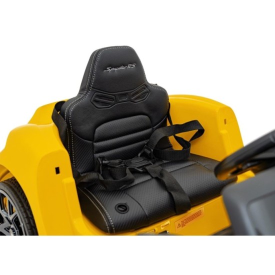 JOKO Elektrické autíčko Porsche 718, Kožené sedadlo, penové kolesá, FM rádio, Lakované, žlté