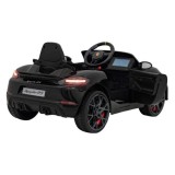 JOKO Elektrické autíčko Porsche 718, Displej MP4, Kožené sedadlo, penové kolesá, FM rádio, čierne