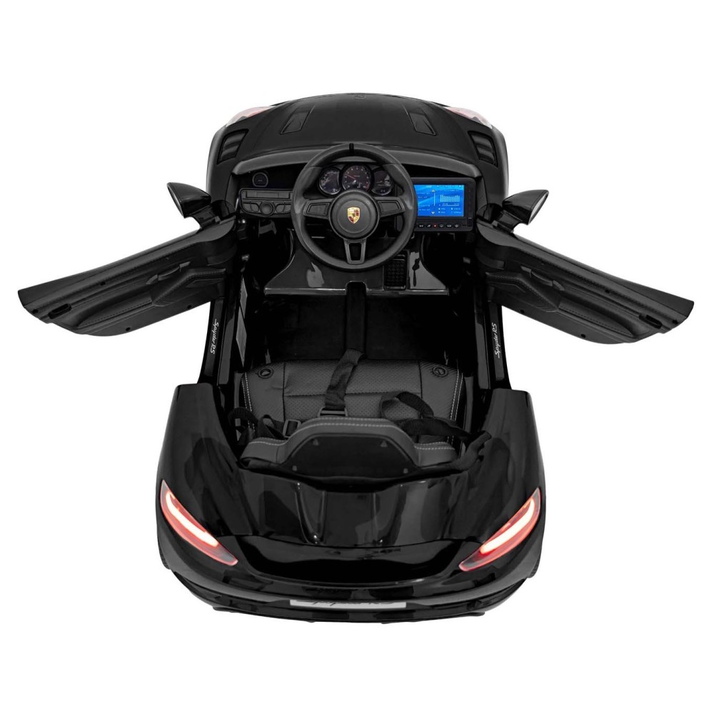 JOKO Elektrické autíčko Porsche 718, Displej MP4, Kožené sedadlo, penové kolesá, FM rádio, čierne