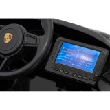JOKO Elektrické autíčko Porsche 718, Displej MP4, Kožené sedadlo, penové kolesá, FM rádio, čierne