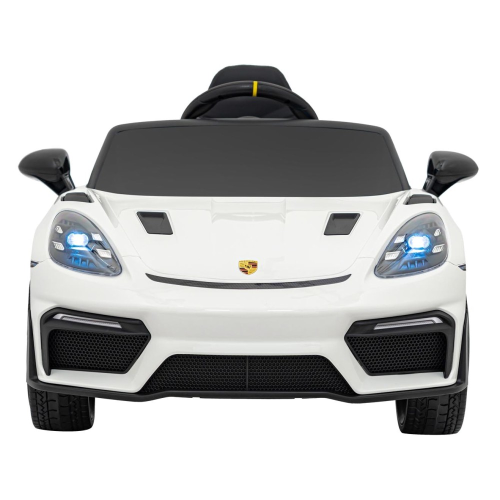 JOKO Elektrické autíčko Porsche Spyder RS 718, Displej MP4, Kožené sedadlo, penové kolesá, FM rádio, biele