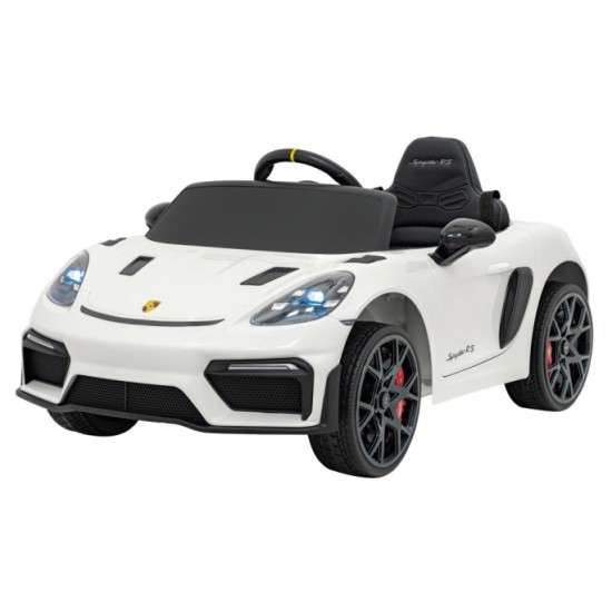 JOKO Elektrické autíčko Porsche Spyder RS 718, Displej MP4, Kožené sedadlo, penové kolesá, FM rádio, biele